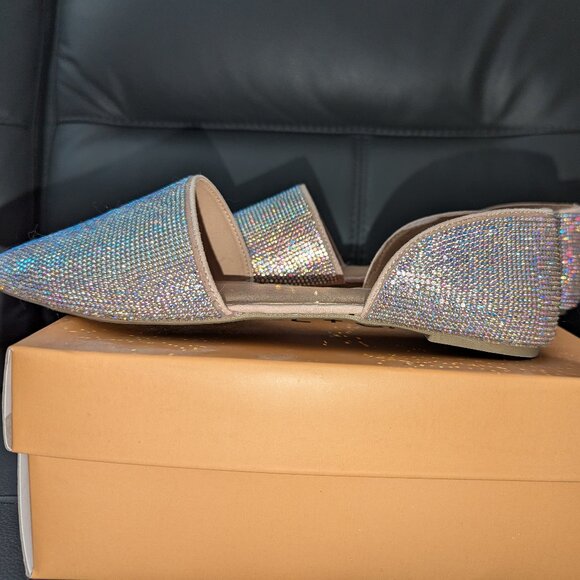 NwoB Iridescent Rhinestone D'Orsay Pointed Toe Flats - TTS 8 - Picture 8 of 8